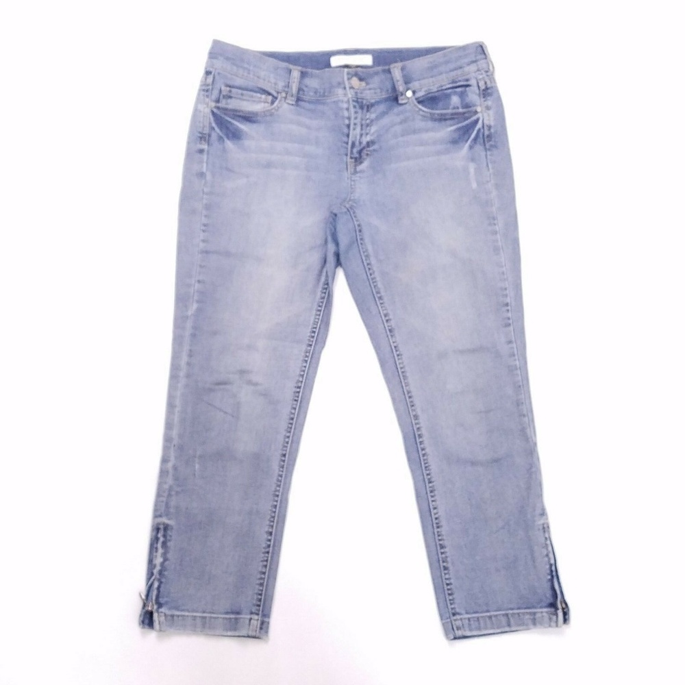 White House Black Market Womens 4 Capri Jeans Noir